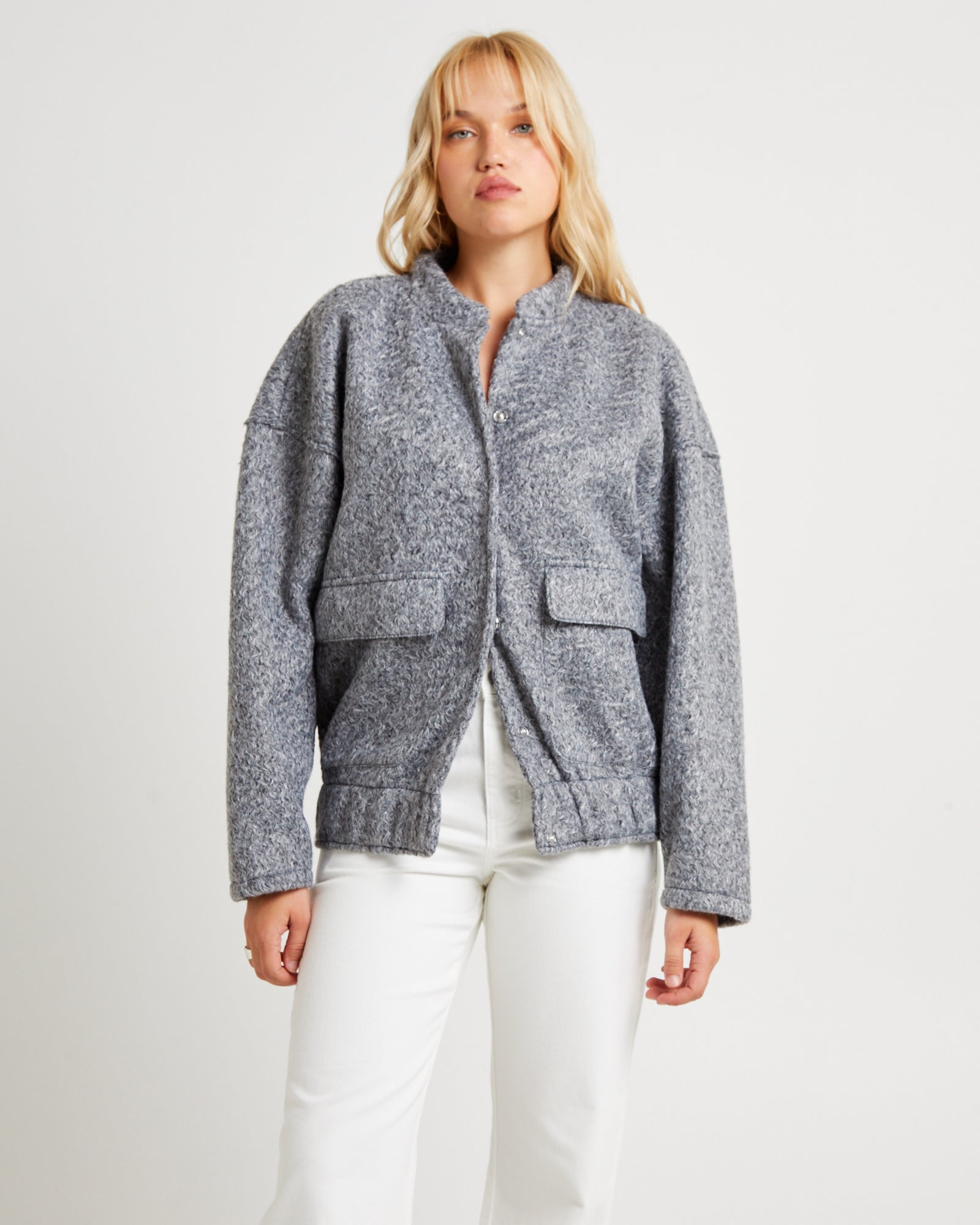 Premium Boucle Bomber Jacket