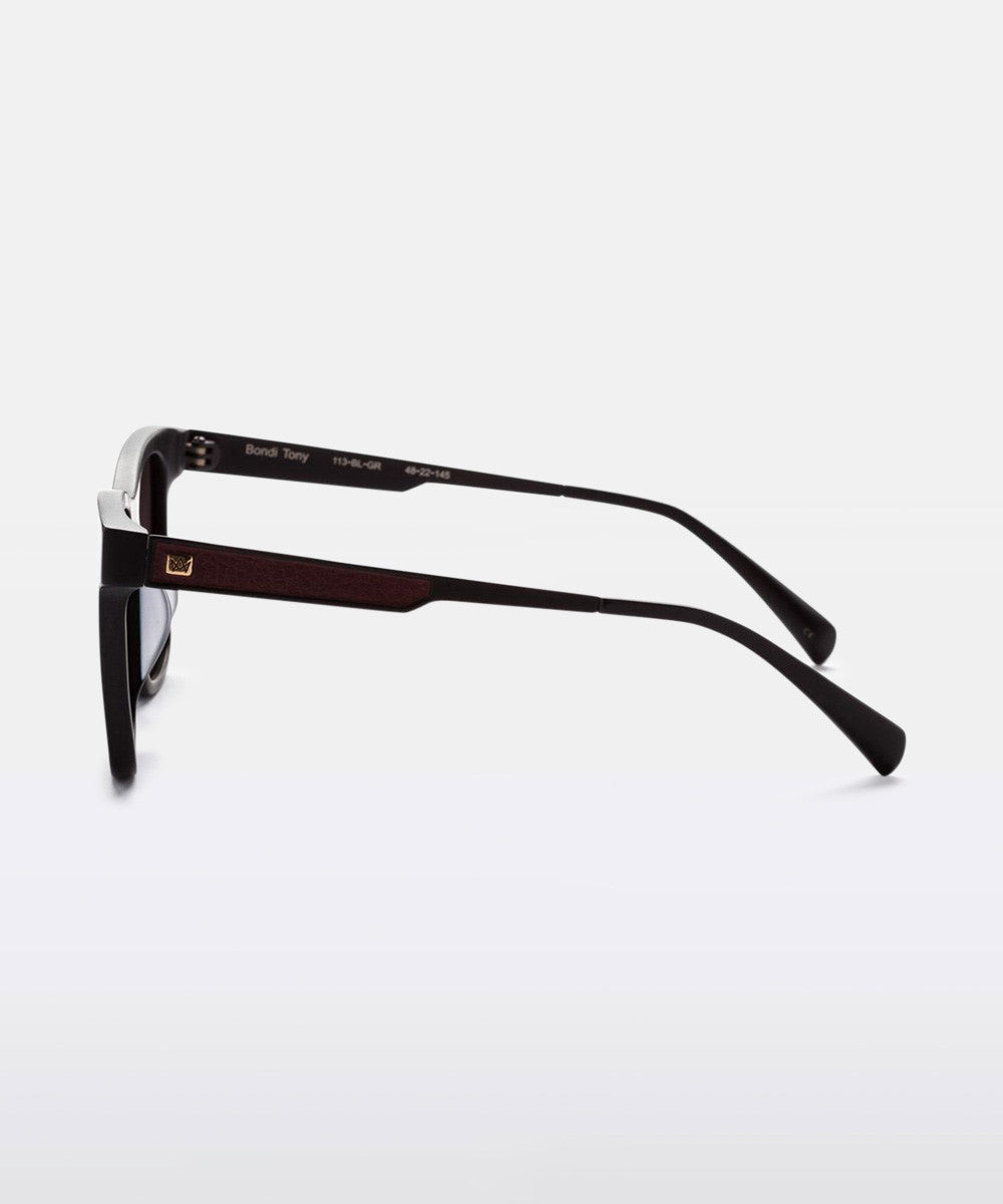 Premium Bondi Tony Sunglasses in Black/Burgundy