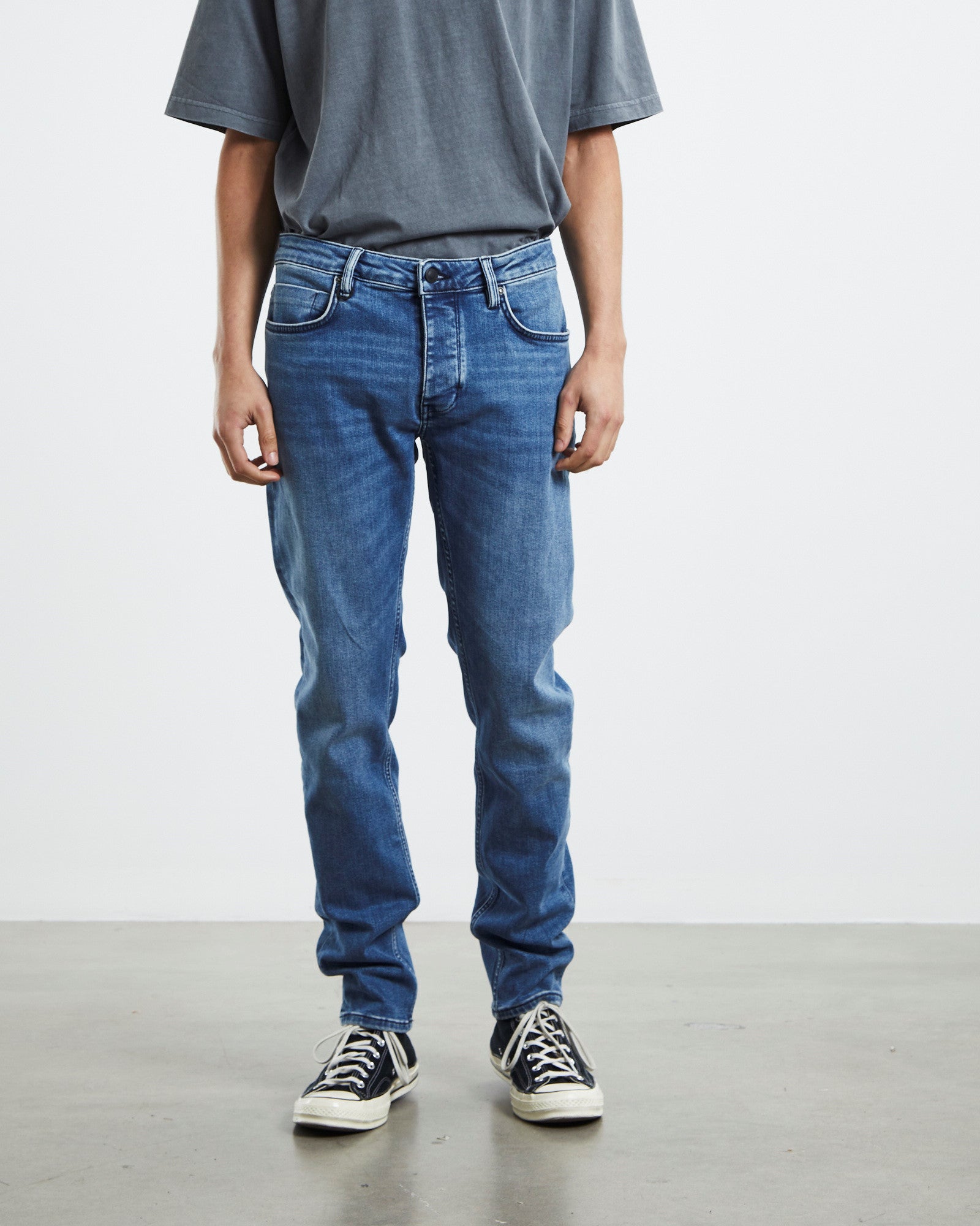 Premium Ray Tapered Slim Jeans in Descend Blue