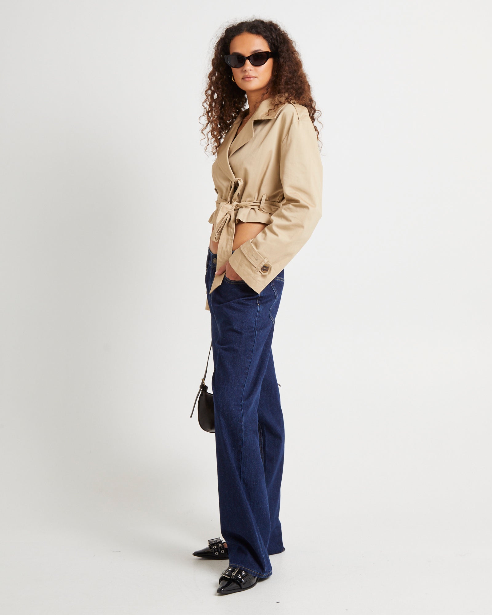 Premium Morgan Boxy Cropped Trench Coat for Effortless Style