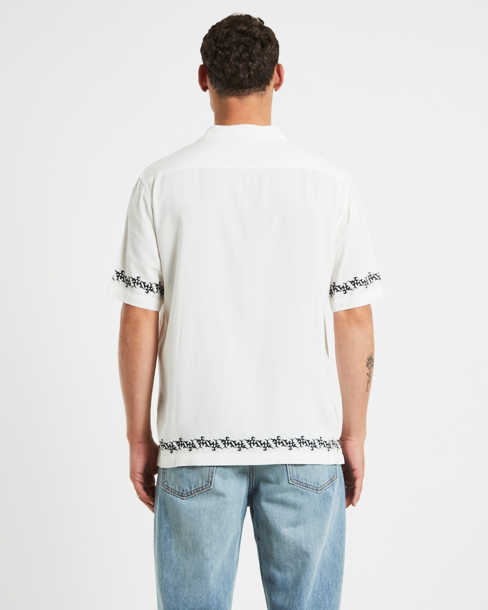 Premium White Dragon Print Resort Shirt
