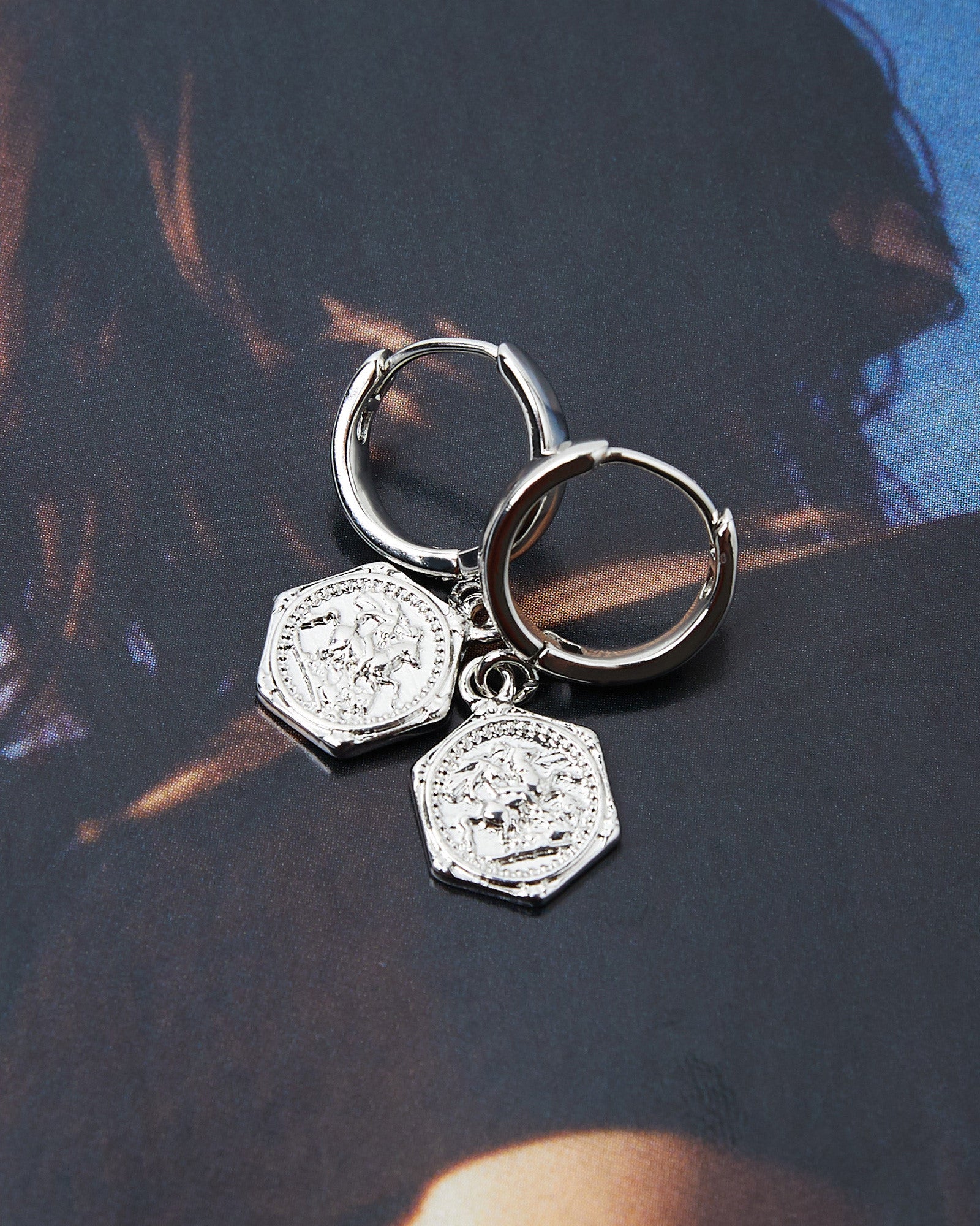 Neon Hart Premium Harley Hammered Charm Earrings