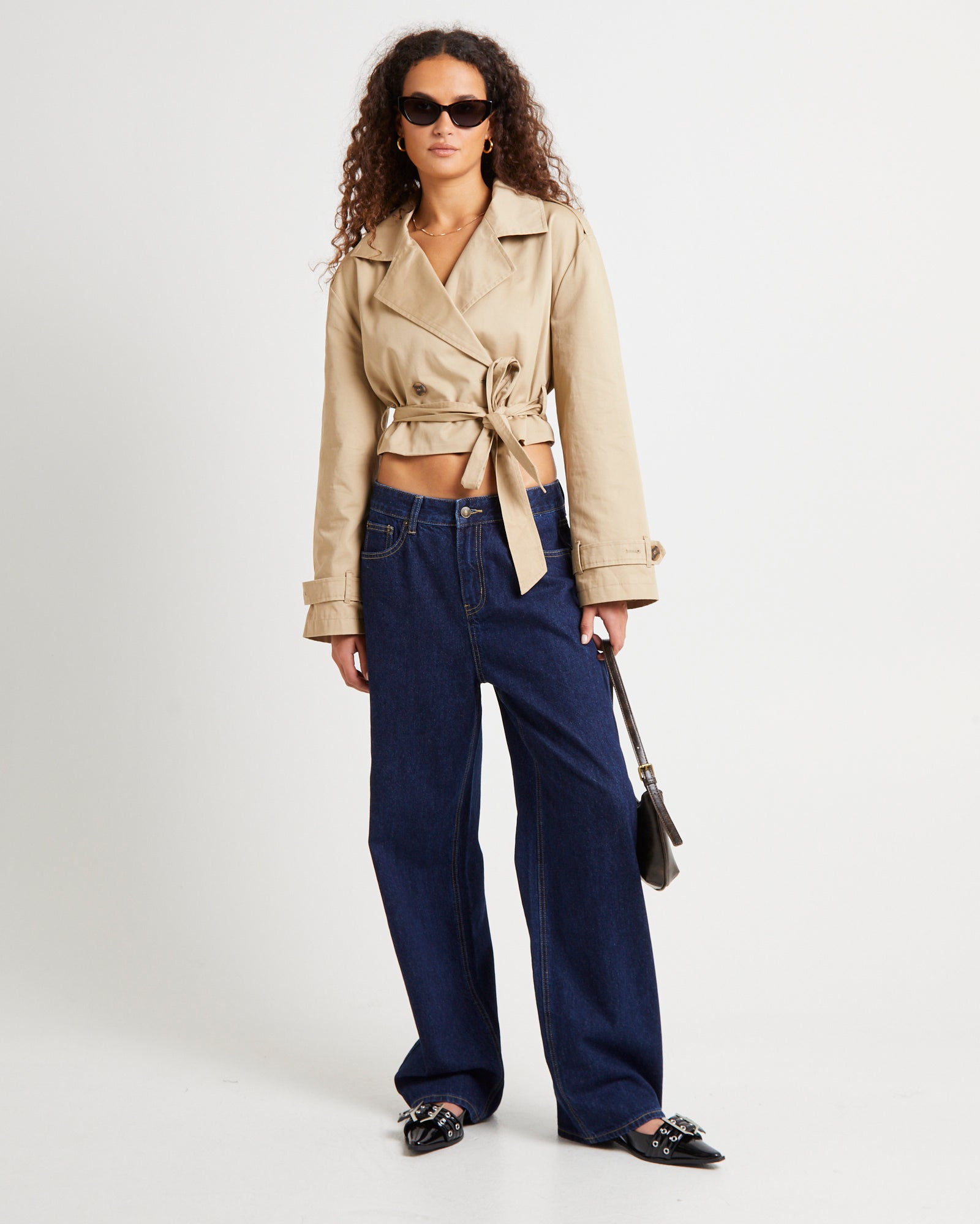 Premium Morgan Boxy Cropped Trench Coat for Effortless Style