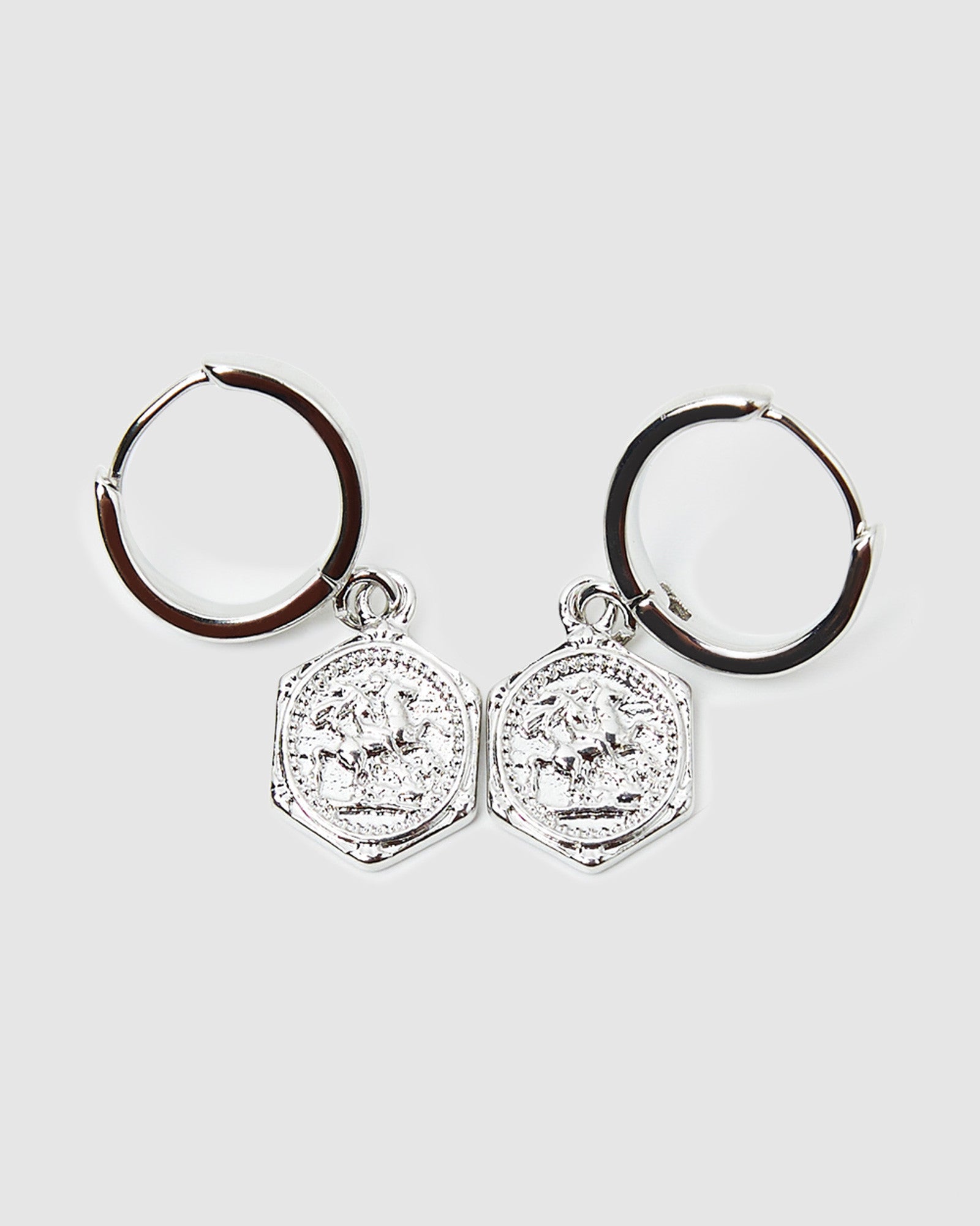 Neon Hart Premium Harley Hammered Charm Earrings