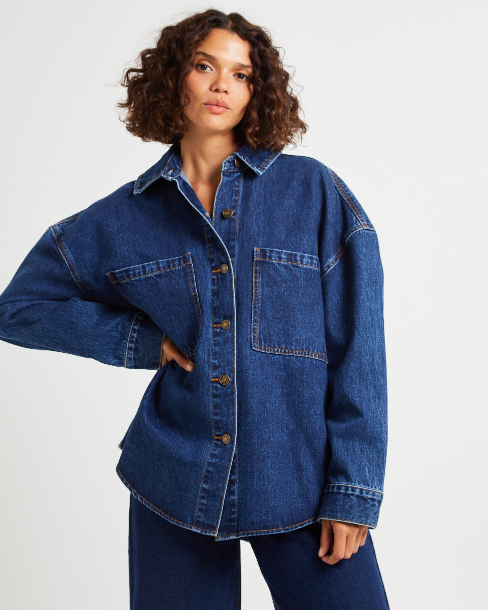 Premium Hailey Denim Shirt Jacket
