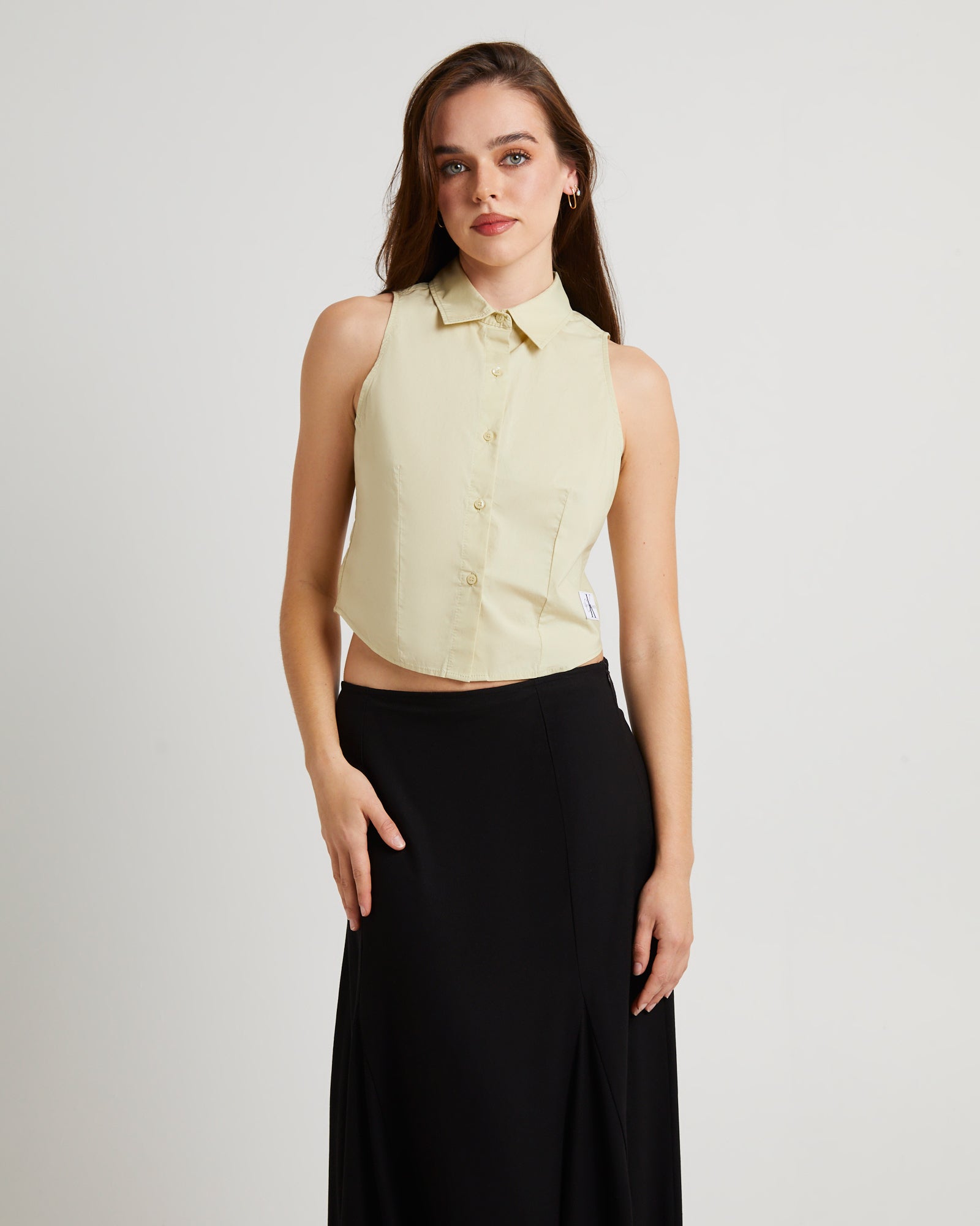 Premium Cotton Poplin Sleeveless Shirt