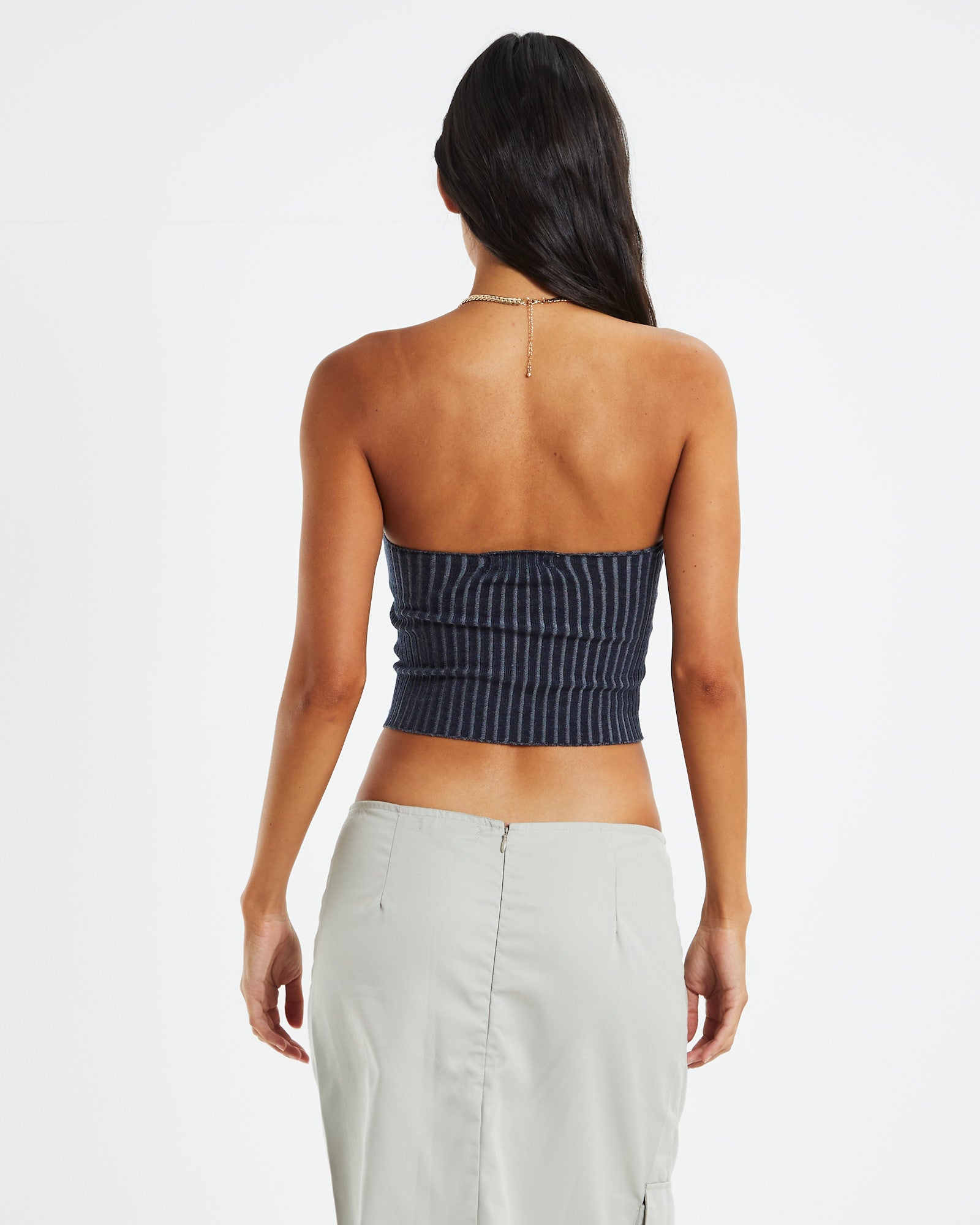 Premium Sinan Two-Tone Navy Tube Top