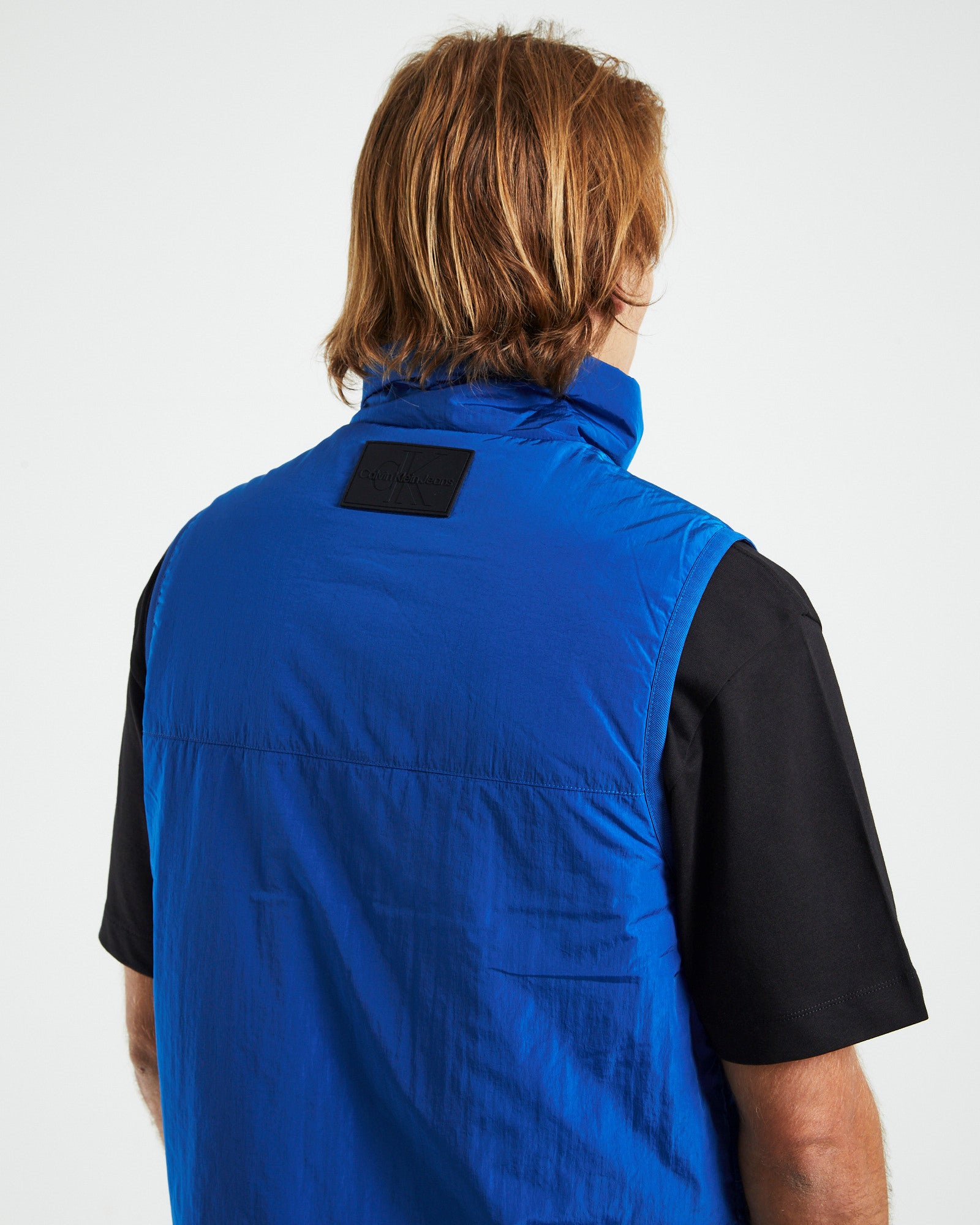 Premium Badge Crinkle Nylon Vest - Blue Delight
