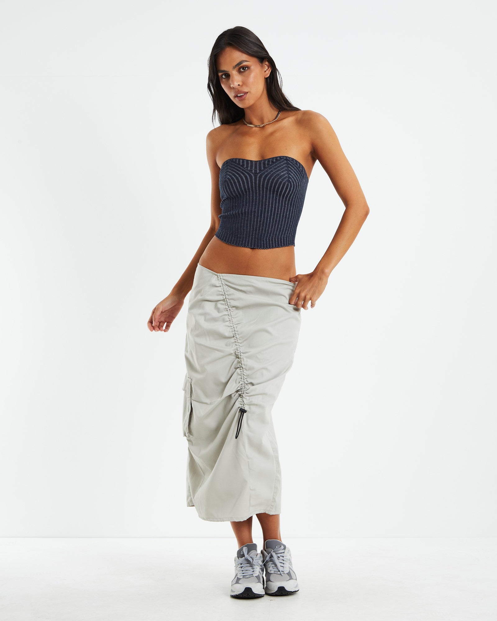 Premium Sinan Two-Tone Navy Tube Top