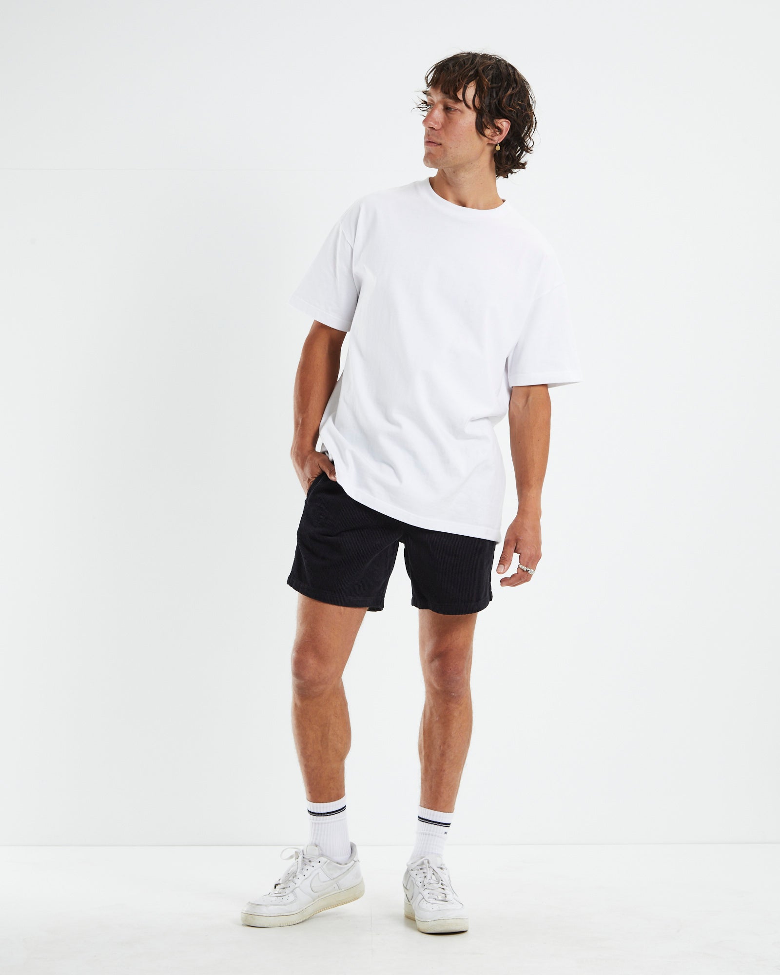 Premium Bedford Cord Black Shorts