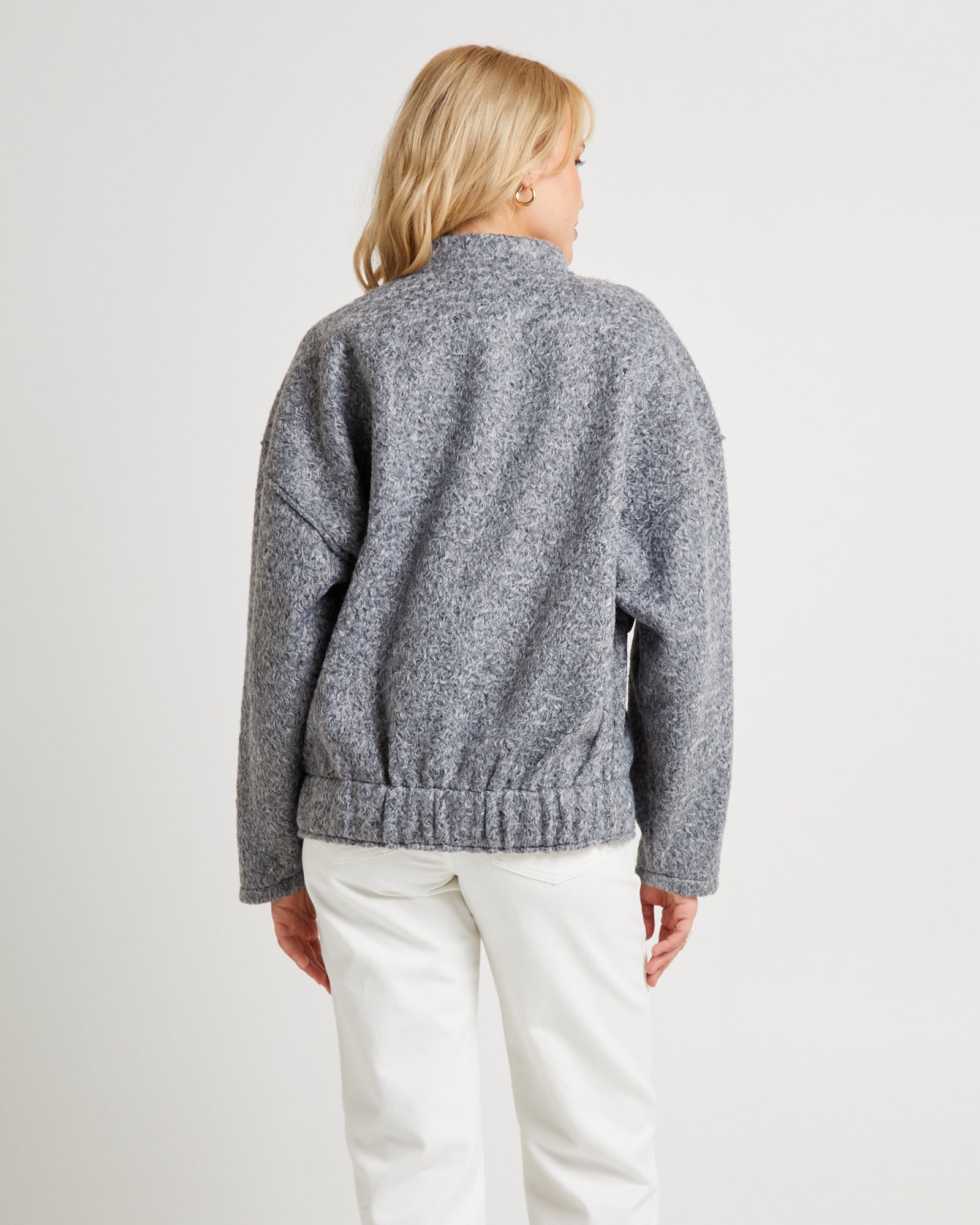 Premium Boucle Bomber Jacket