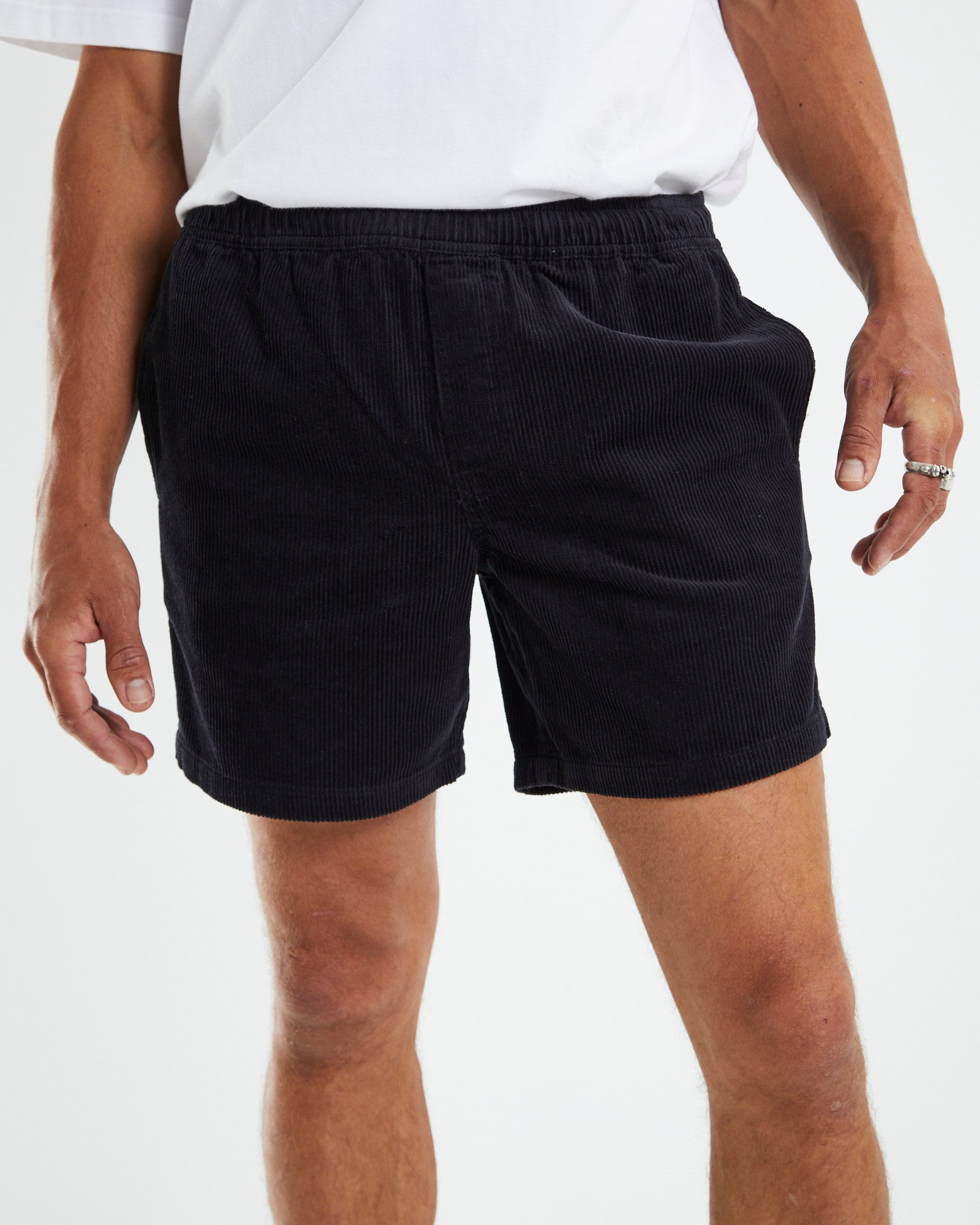 Premium Bedford Cord Black Shorts