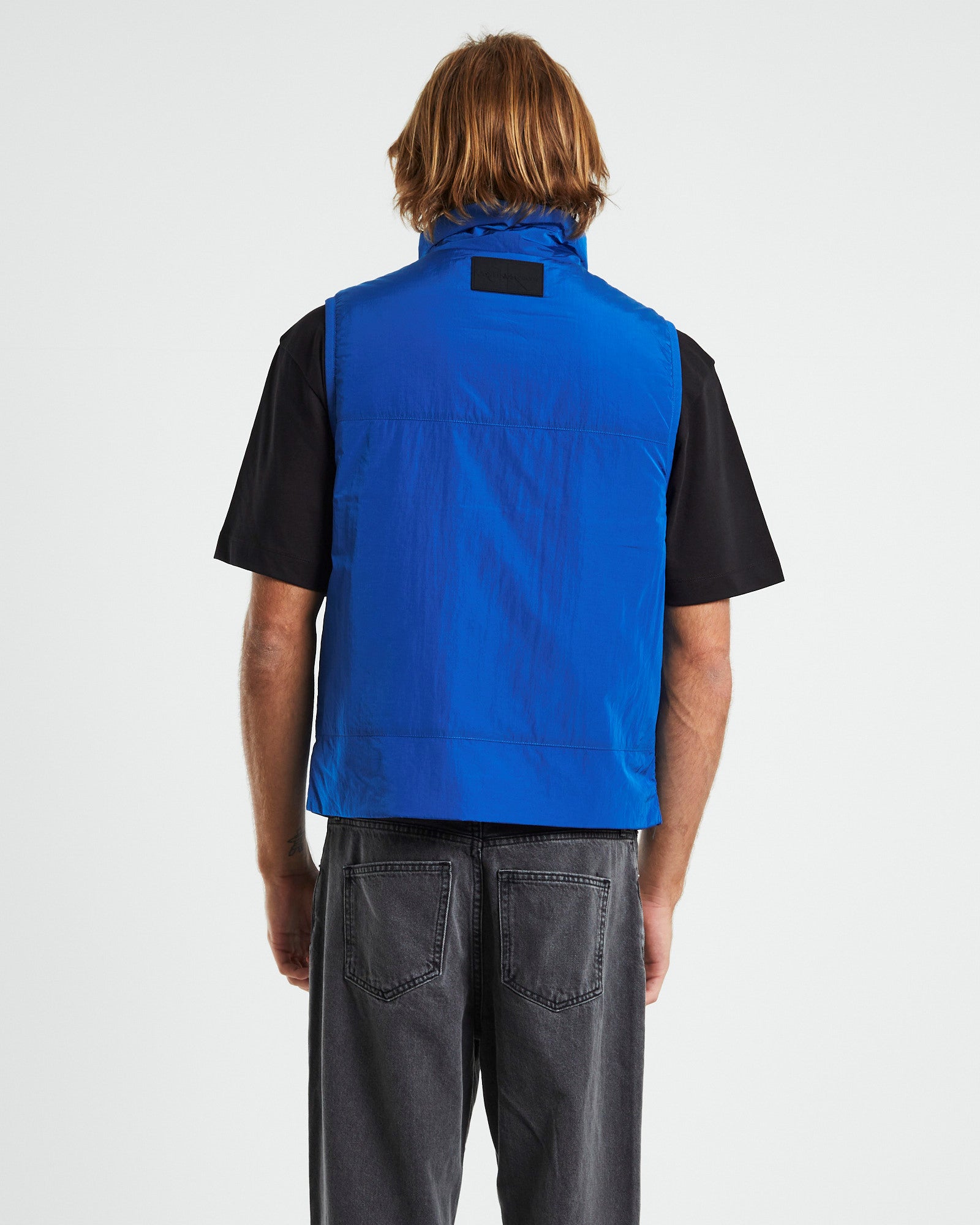 Premium Badge Crinkle Nylon Vest - Blue Delight