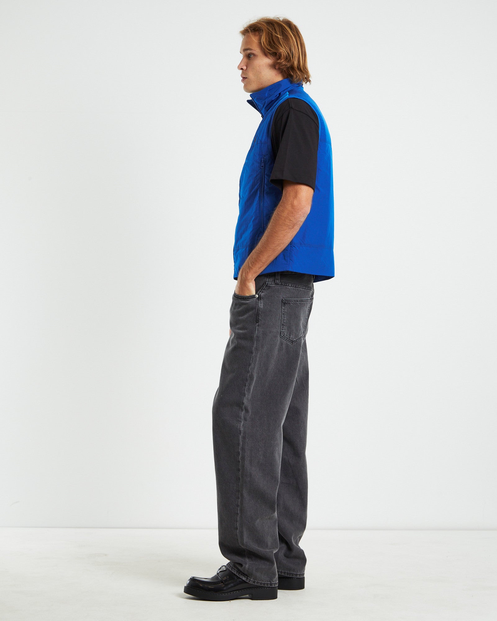 Premium Badge Crinkle Nylon Vest - Blue Delight