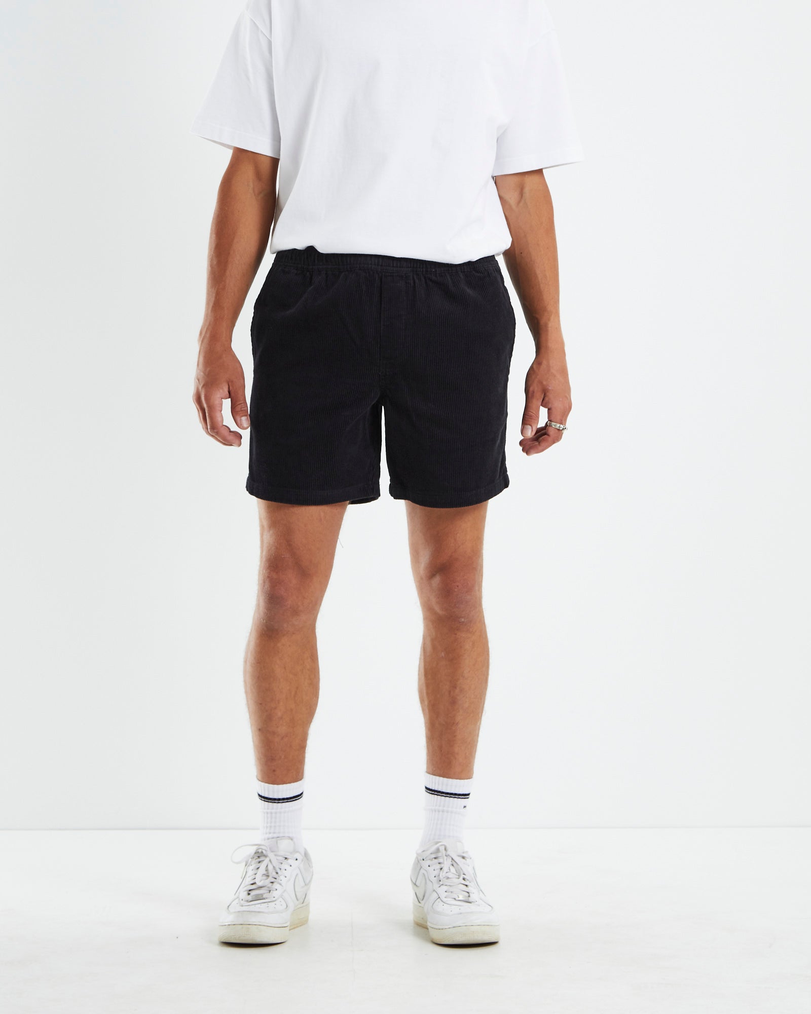 Premium Bedford Cord Black Shorts
