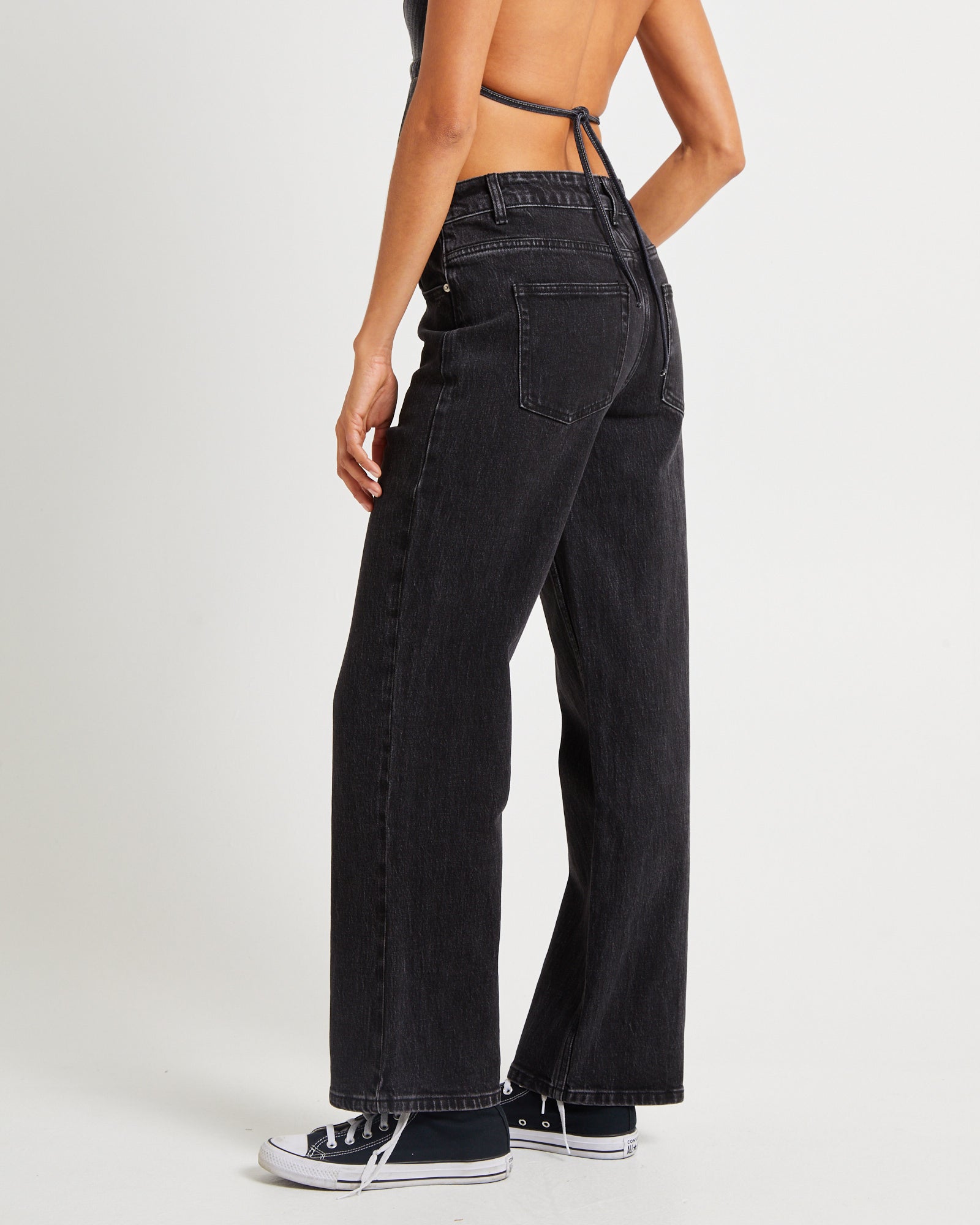 Premium Rena Mid Rise Straight Jeans