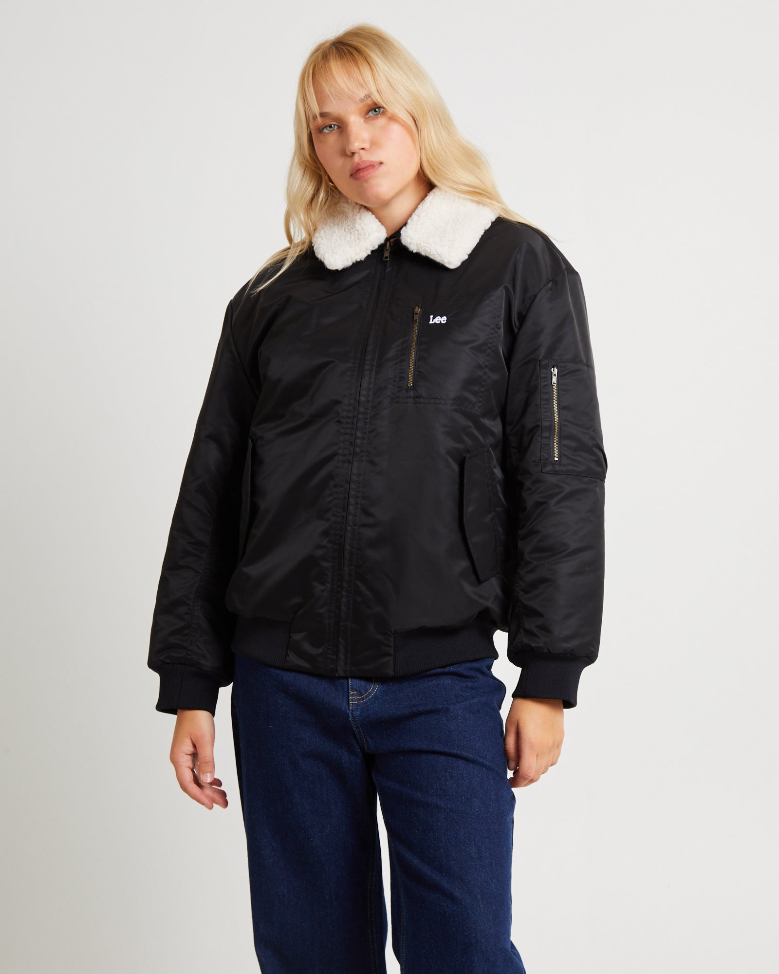 Premium Angelina Black Bomber Jacket