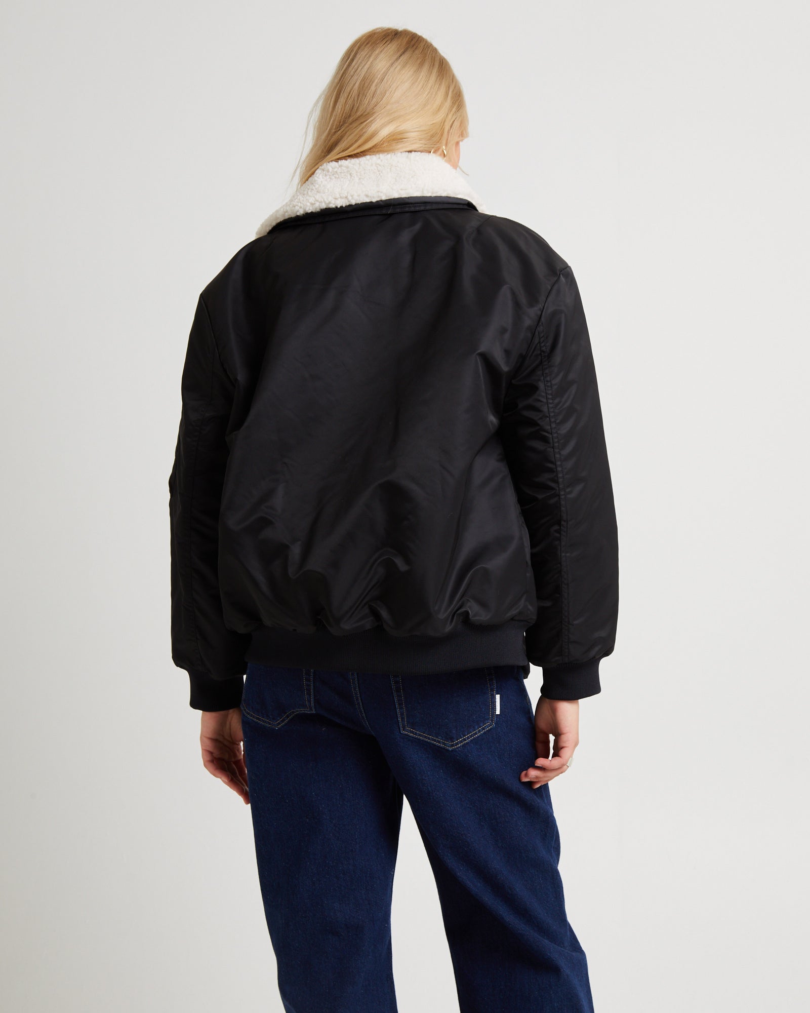 Premium Angelina Black Bomber Jacket