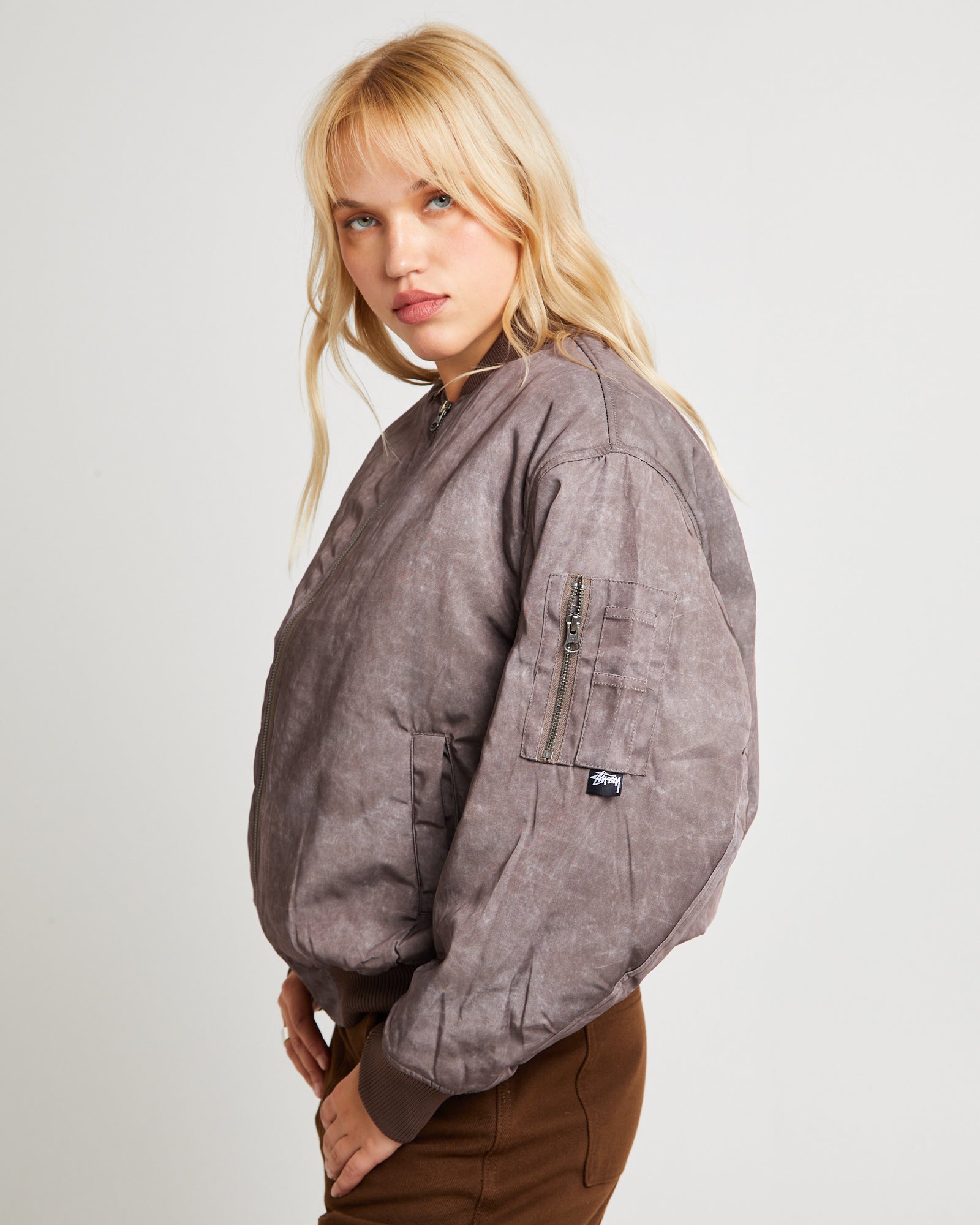 Premium Chocolate Nylon Bomber Jacket