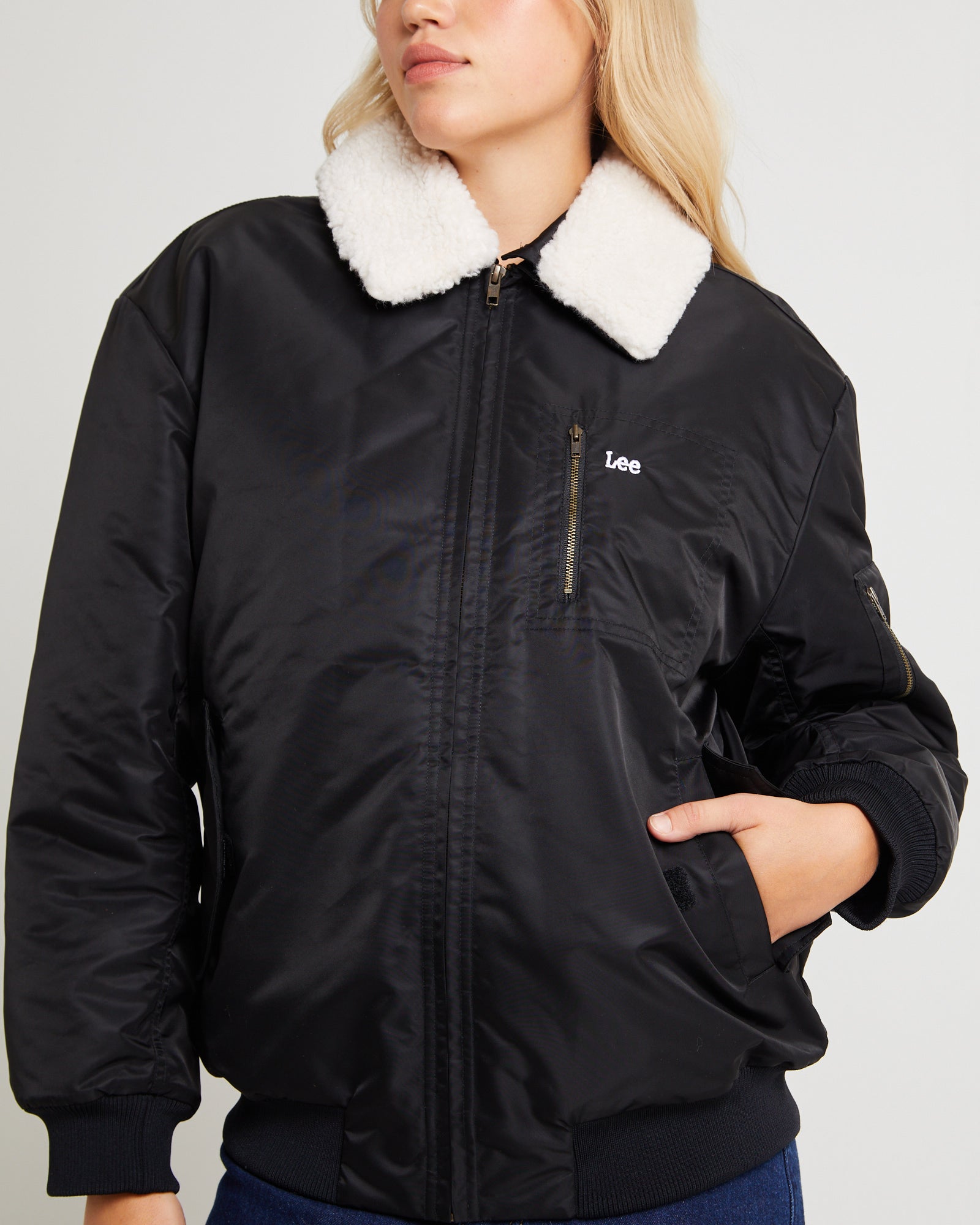 Premium Angelina Black Bomber Jacket