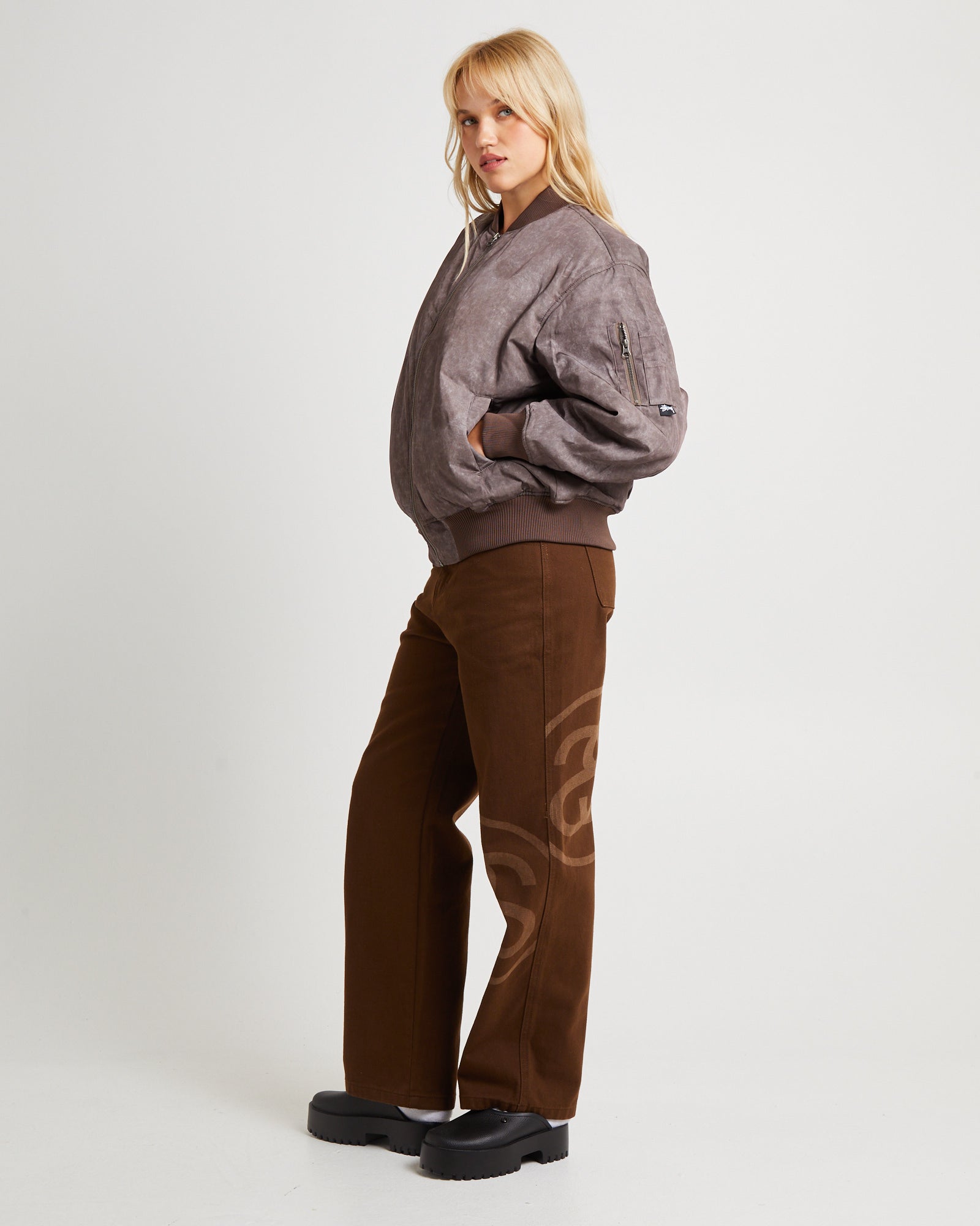 Premium Chocolate Nylon Bomber Jacket