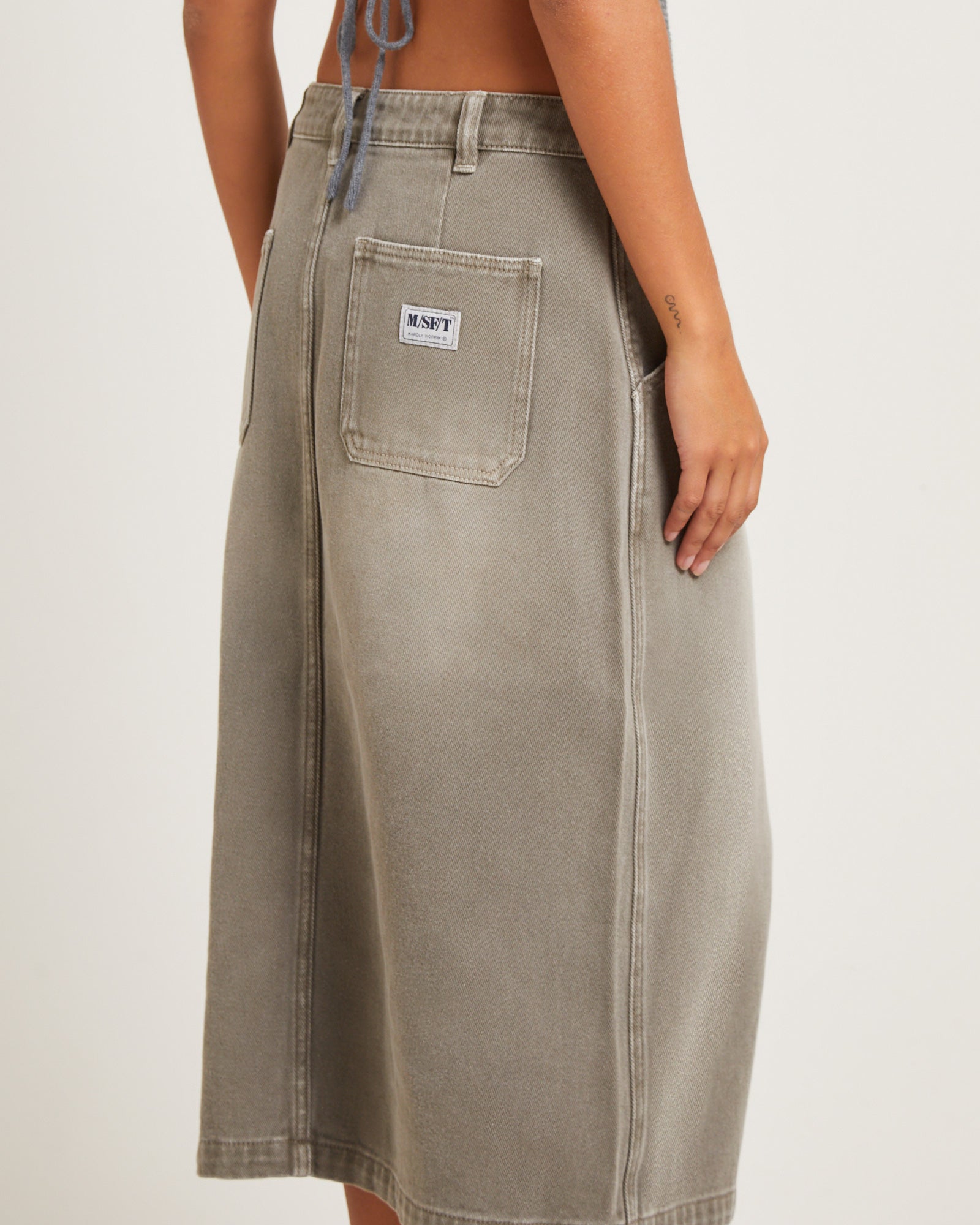 Premium Heavenly People Midi Skirt in Bark
