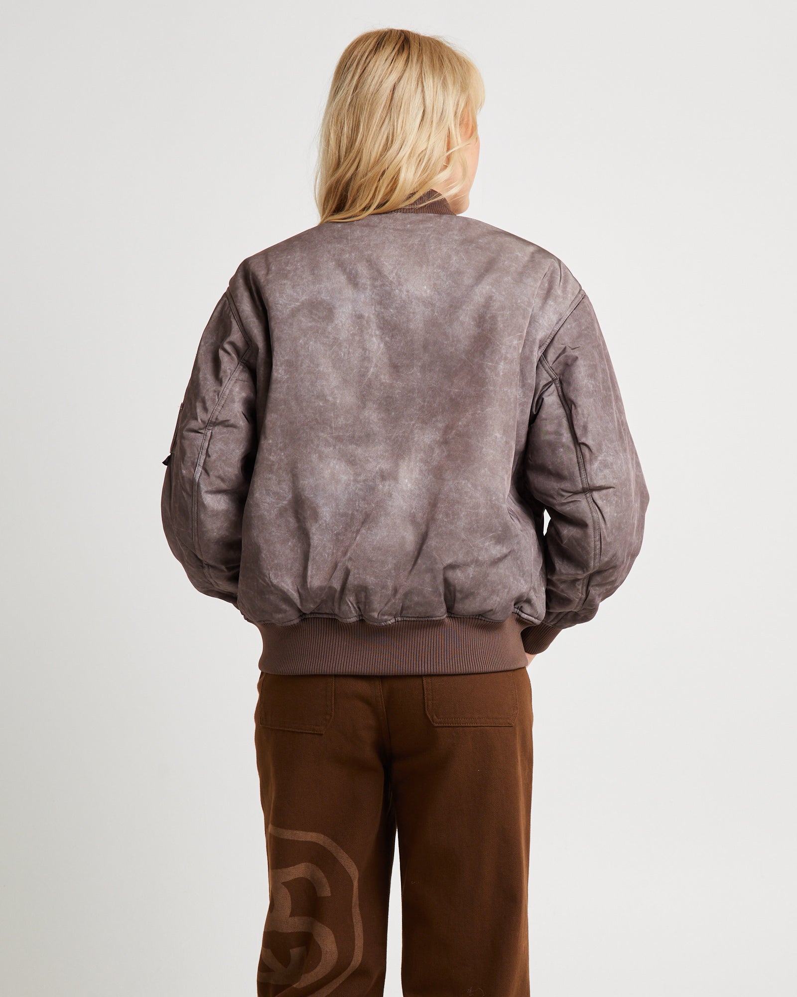 Premium Chocolate Nylon Bomber Jacket