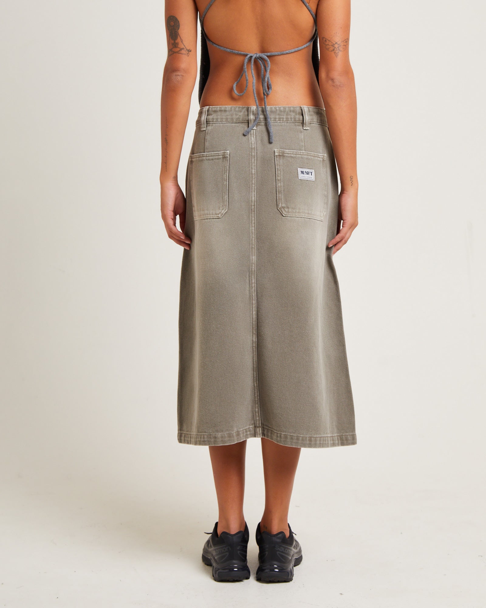 Premium Heavenly People Midi Skirt in Bark