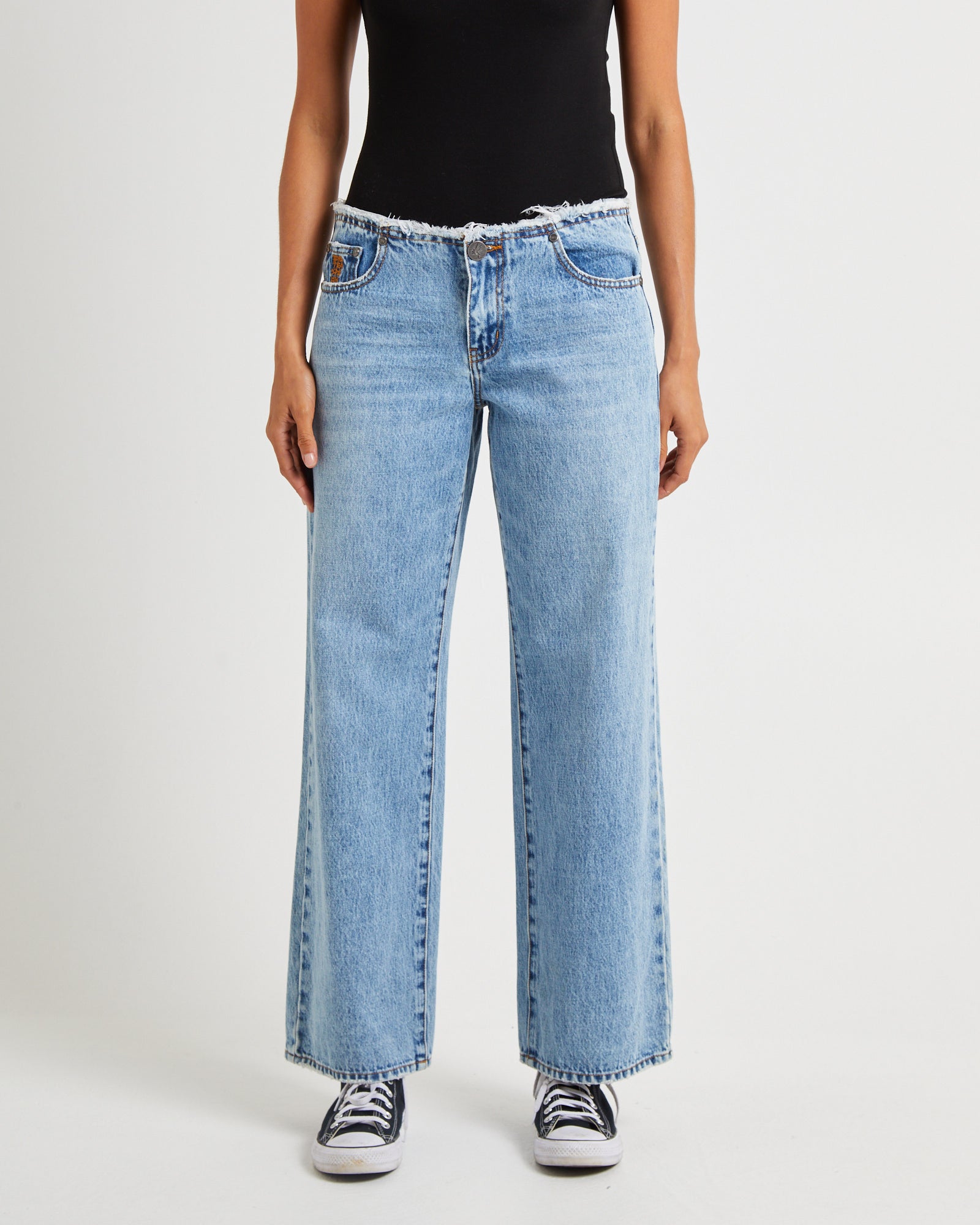 Premium Hollywood Low Riders 90s-Inspired Wide Leg Denim Jeans